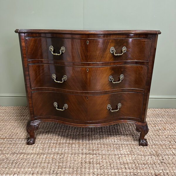 Stunning Small Antique Serpentine Chest of Drawers