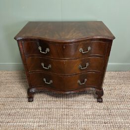 Stunning Small Antique Edwardian Serpentine Chest of Drawers