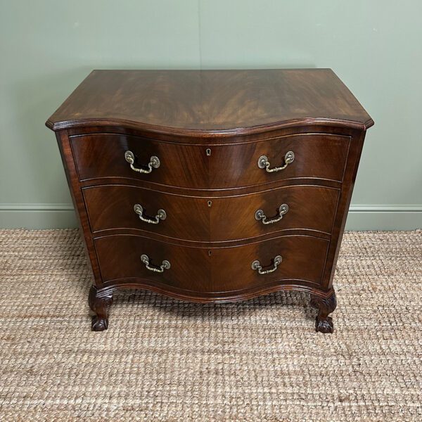 Stunning Small Antique Edwardian Serpentine Chest of Drawers