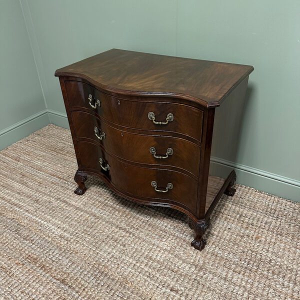 Stunning Small Antique Edwardian Serpentine Chest of Drawers