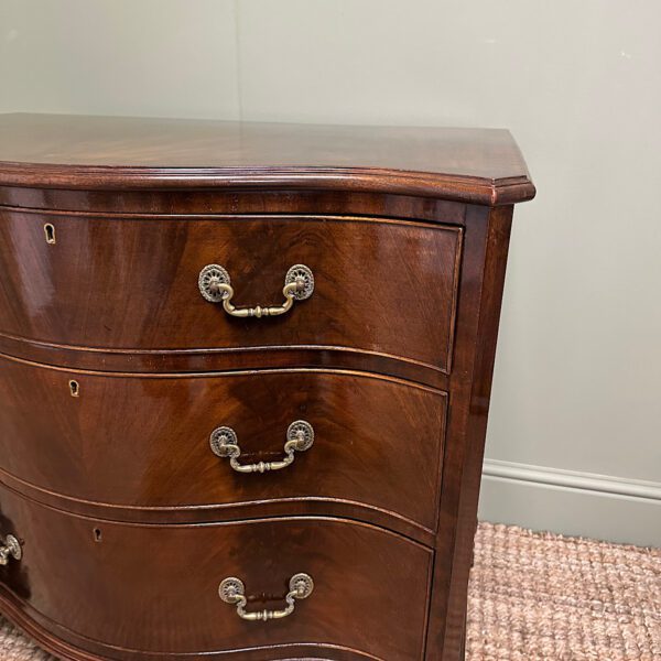 Stunning Small Antique Edwardian Serpentine Chest of Drawers