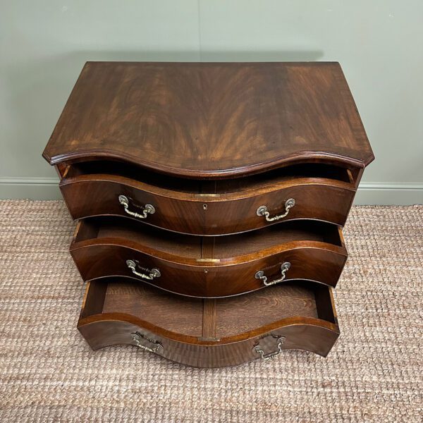 Stunning Small Antique Edwardian Serpentine Chest of Drawers