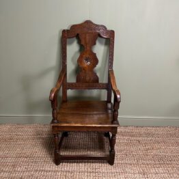 Period Oak Georgian Antique Country Chair dated 1793