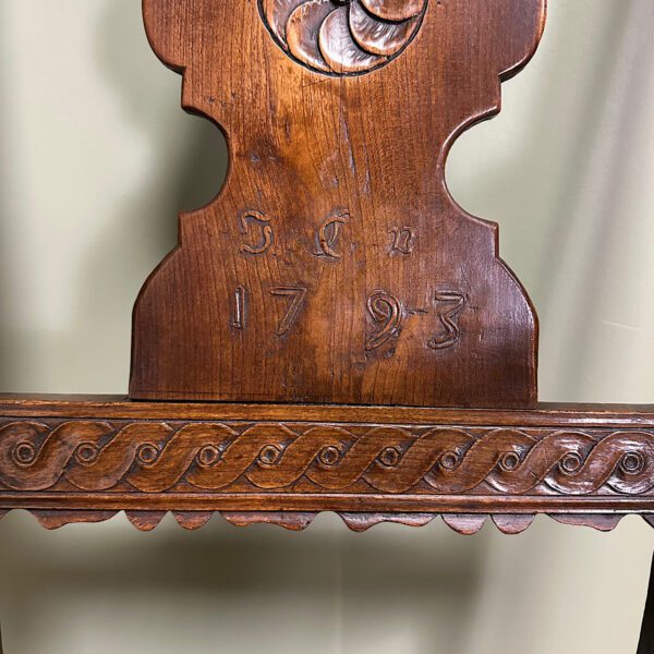 Period Oak Georgian Antique Country Chair dated 1793