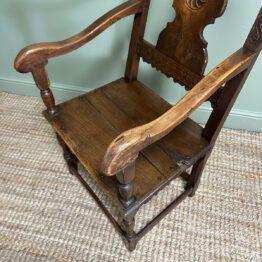 Period Oak Georgian Antique Country Chair dated 1793