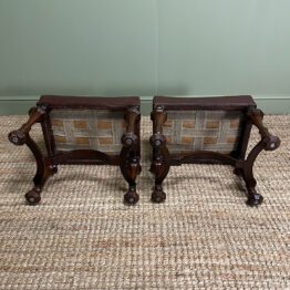 Unusual Victorian Pair of Antique Stools