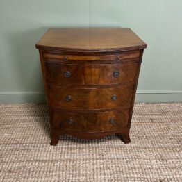 Quality Small Bow fronted Antique Chest with Brushing Slide