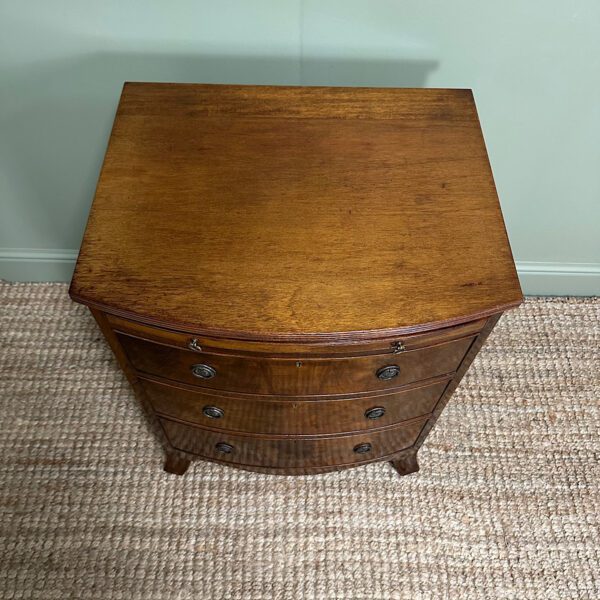 Quality Small Bow fronted Antique Chest with Brushing Slide