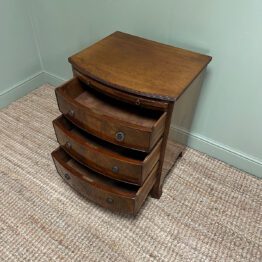 Quality Small Bow fronted Antique Chest with Brushing Slide