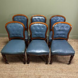 Quality Set Of Six Antique Victorian Mahogany Dining Chairs