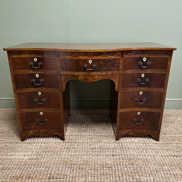 Outstanding Large Inlaid Victorian Mahogany Desk