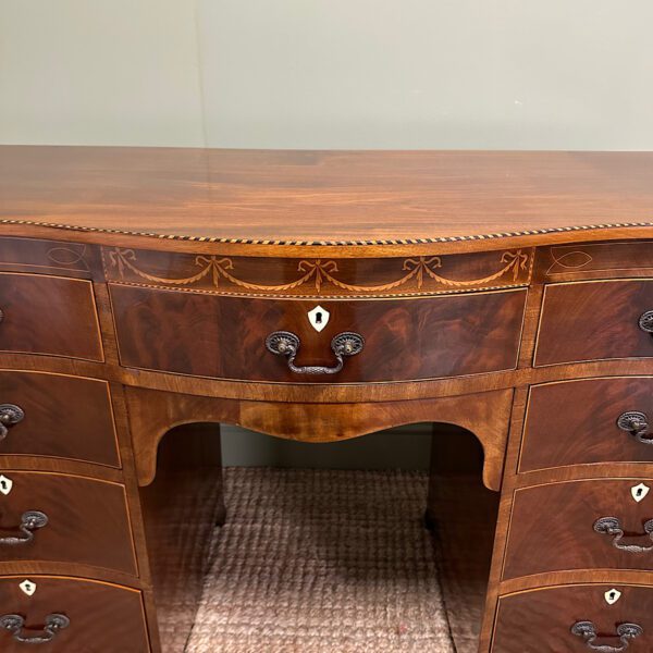 Outstanding Large Inlaid Victorian Mahogany Desk