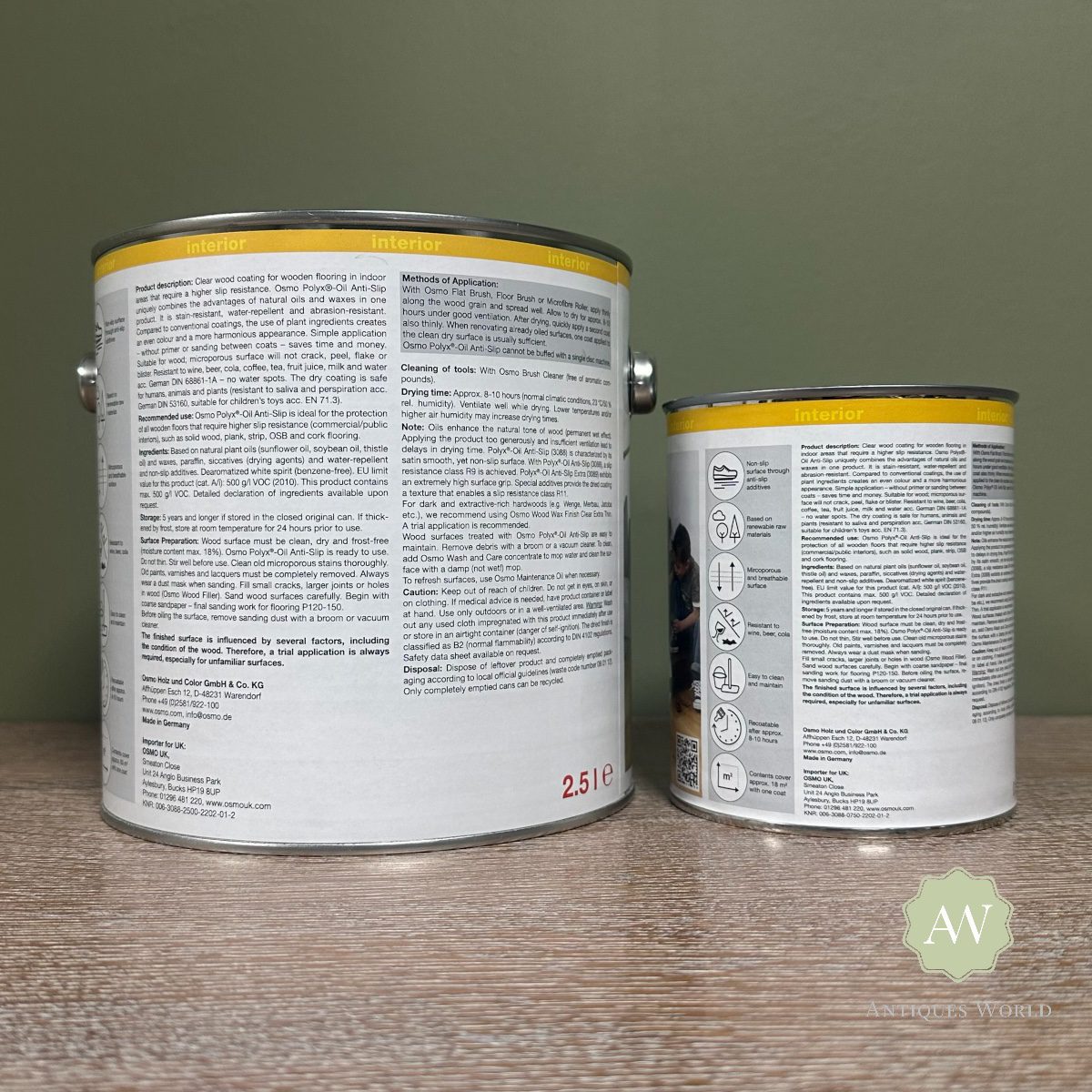 Osmo Polyx Oil Anti-Slip 4 Osmo Polyx Oil Anti-Slip Back of tin with instructions
