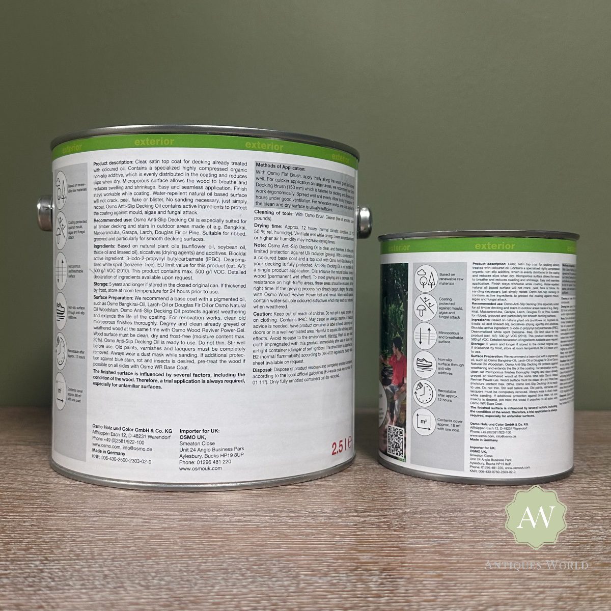 Osmo Anti Slip Decking Oil (430) 4 Osmo Anti Slip Decking Oil (430) back of tin with label