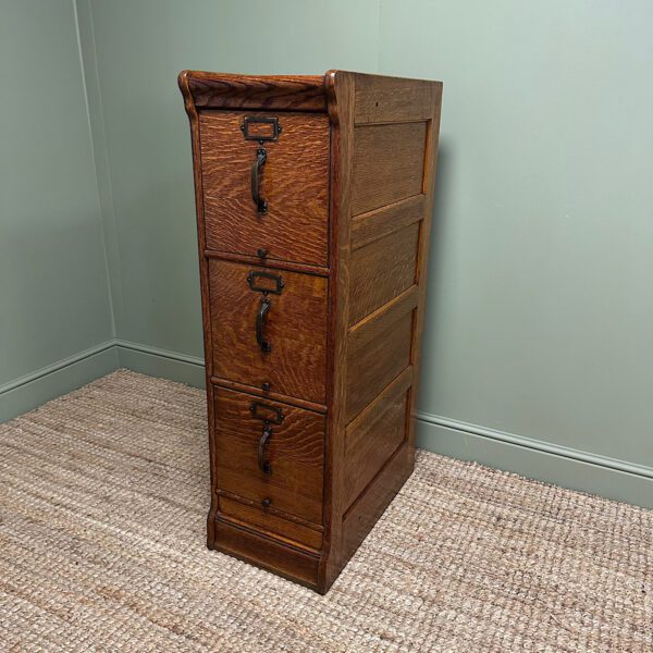 Unusual Edwardian Oak Antique Filing Cabinet