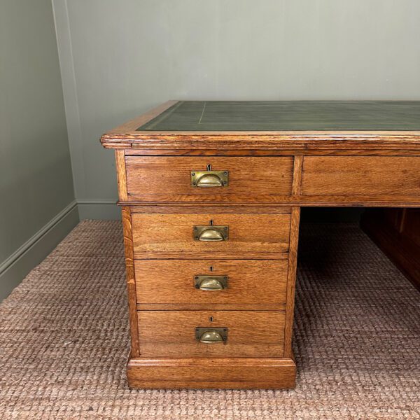 Large Quality Oak Antique Partners Desk