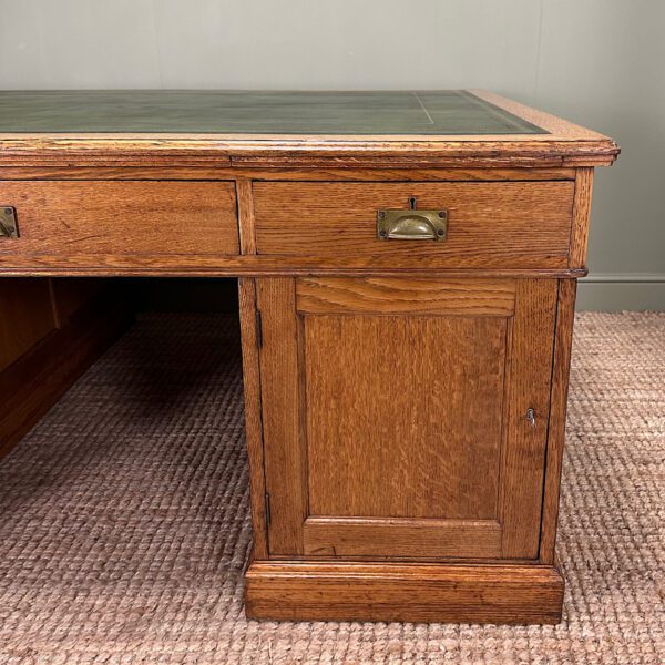 Large Quality Oak Antique Partners Desk