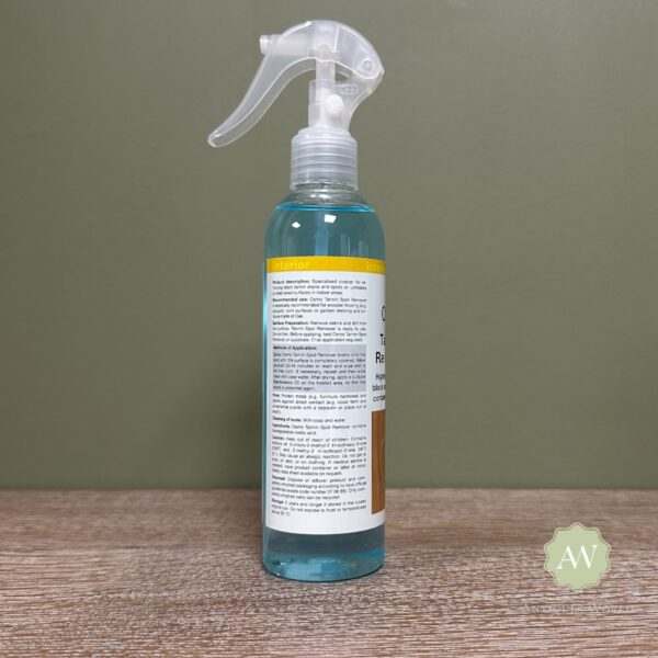 Osmo Tannin Spot Remover back of tub with label