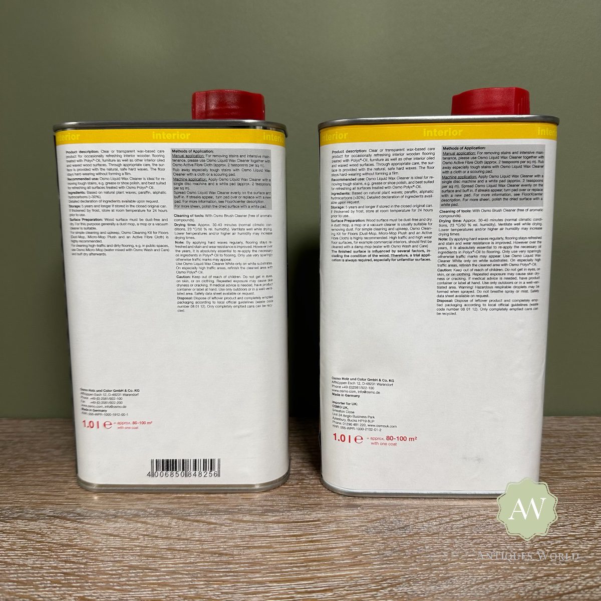 Osmo Liquid Wax Cleaner 4 Osmo Liquid Wax Cleaner back of tin with label
