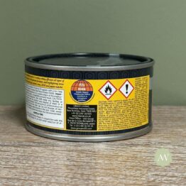 Liberon Black Patinating Wax back of tin with label