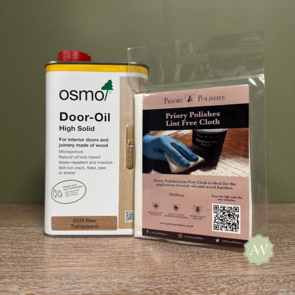 Osmo Door Oil Raw with free lint free cloth