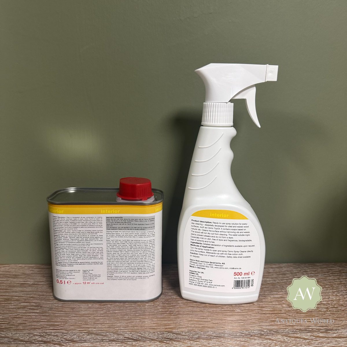 Osmo Top Oil Surface Kit 3 Osmo Top Oil Surface Kit back of tins with label