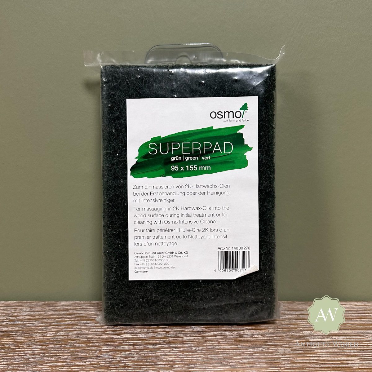 Osmo Hand Pad Holder | Application Fleece | Super Pad 6 Osmo Super Pad Green