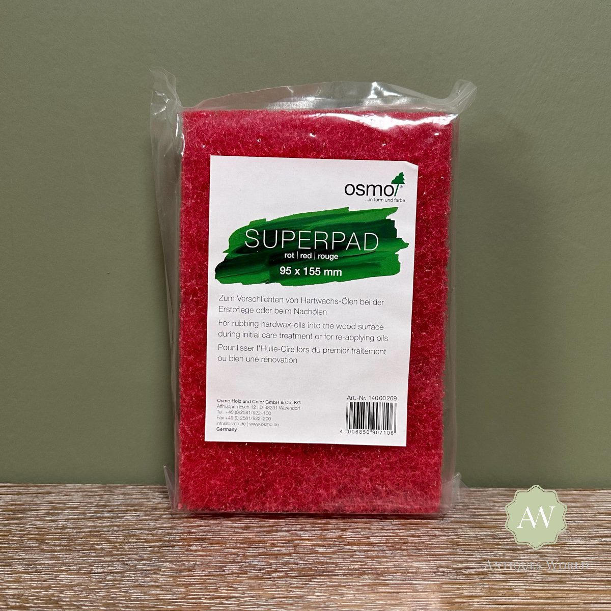 Osmo Hand Pad Holder | Application Fleece | Super Pad 7 Osmo Super Pad Red