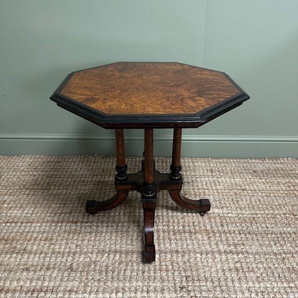 Small Amboyna Antique Victorian Occasional Table