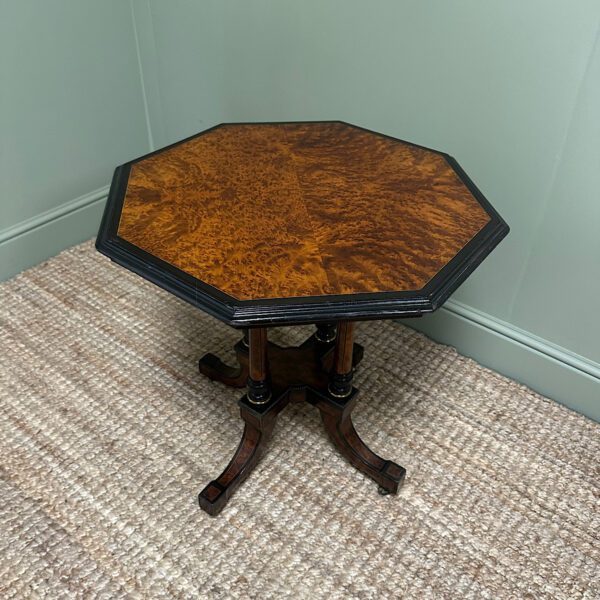 Small Amboyna Antique Victorian Occasional Table