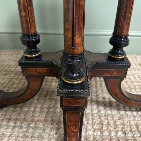 Small Amboyna Antique Victorian Occasional Table