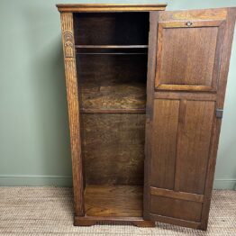 Quality Oak Antique Hall Wardrobe / Cupboard