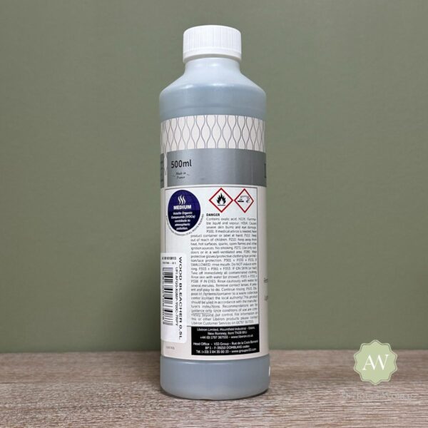 Liberon Wood Bleacher back of bottle with label
