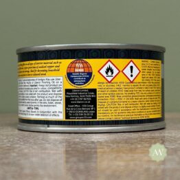 Liberon Verdigris Wax back of tin with label