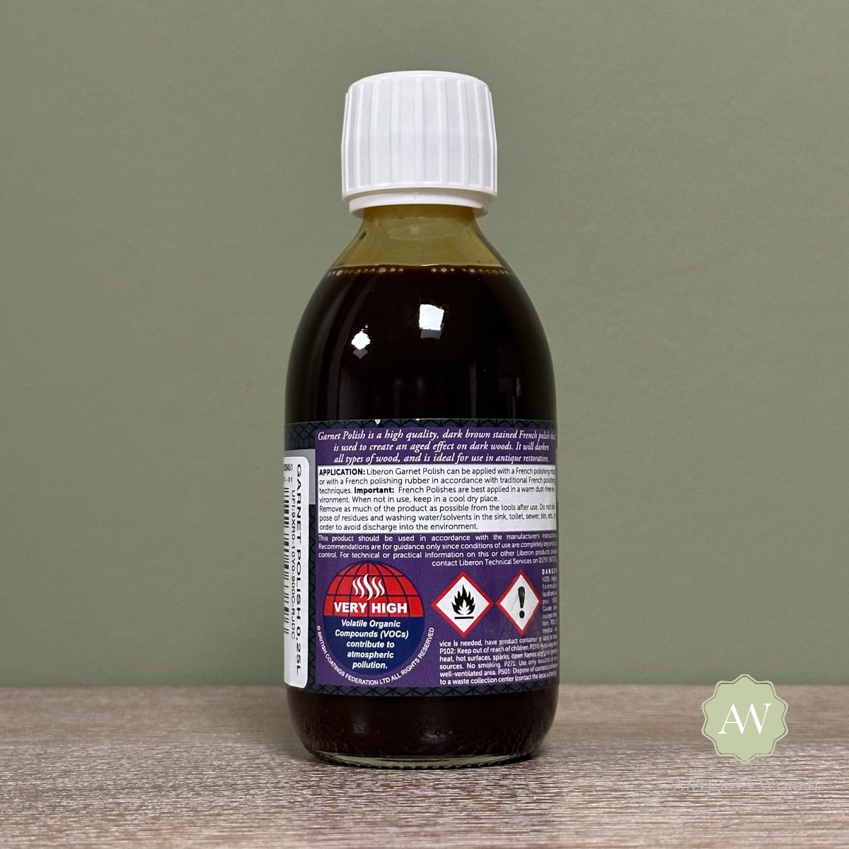 Liberon Garnet Polish - 250ml 3 Liberon Garnet Polish back of bottle with label