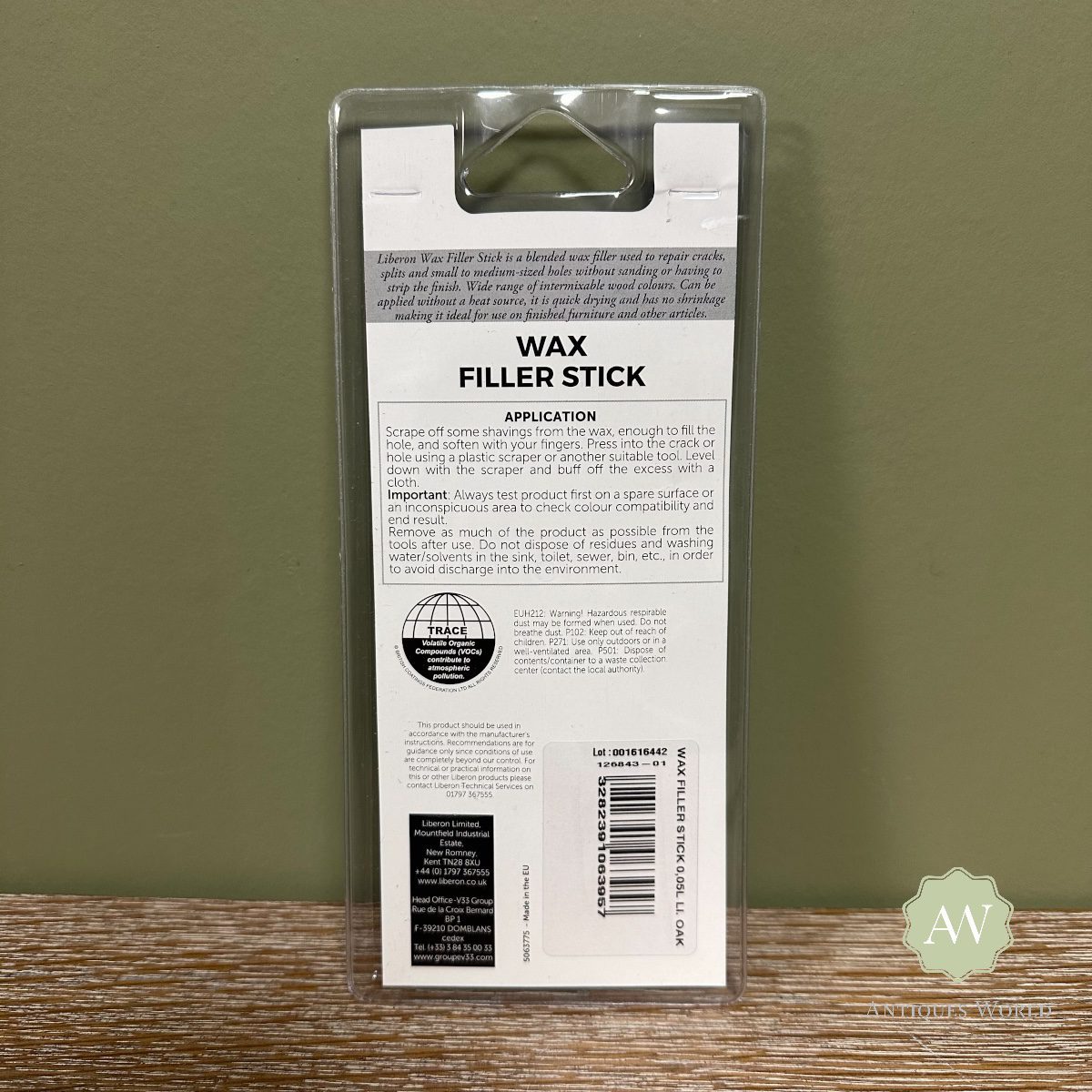 Liberon Wax Filler Sticks - 50g 15 Liberon Wax Filler Sticks back of packet with label