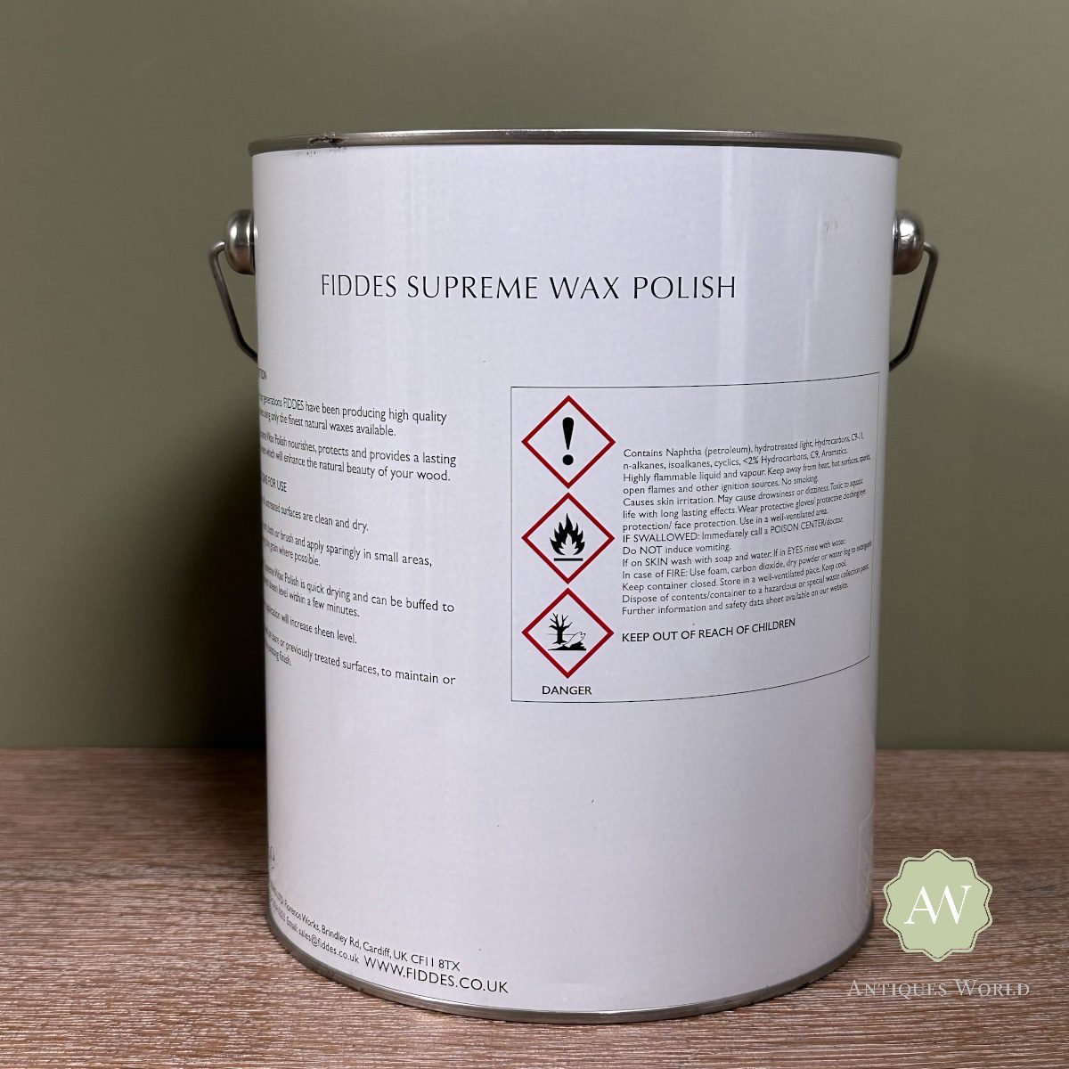 Fiddes Supreme Wax Polish – All Colours & Sizes 4 Fiddes Supreme Wax Polish back of tin with label