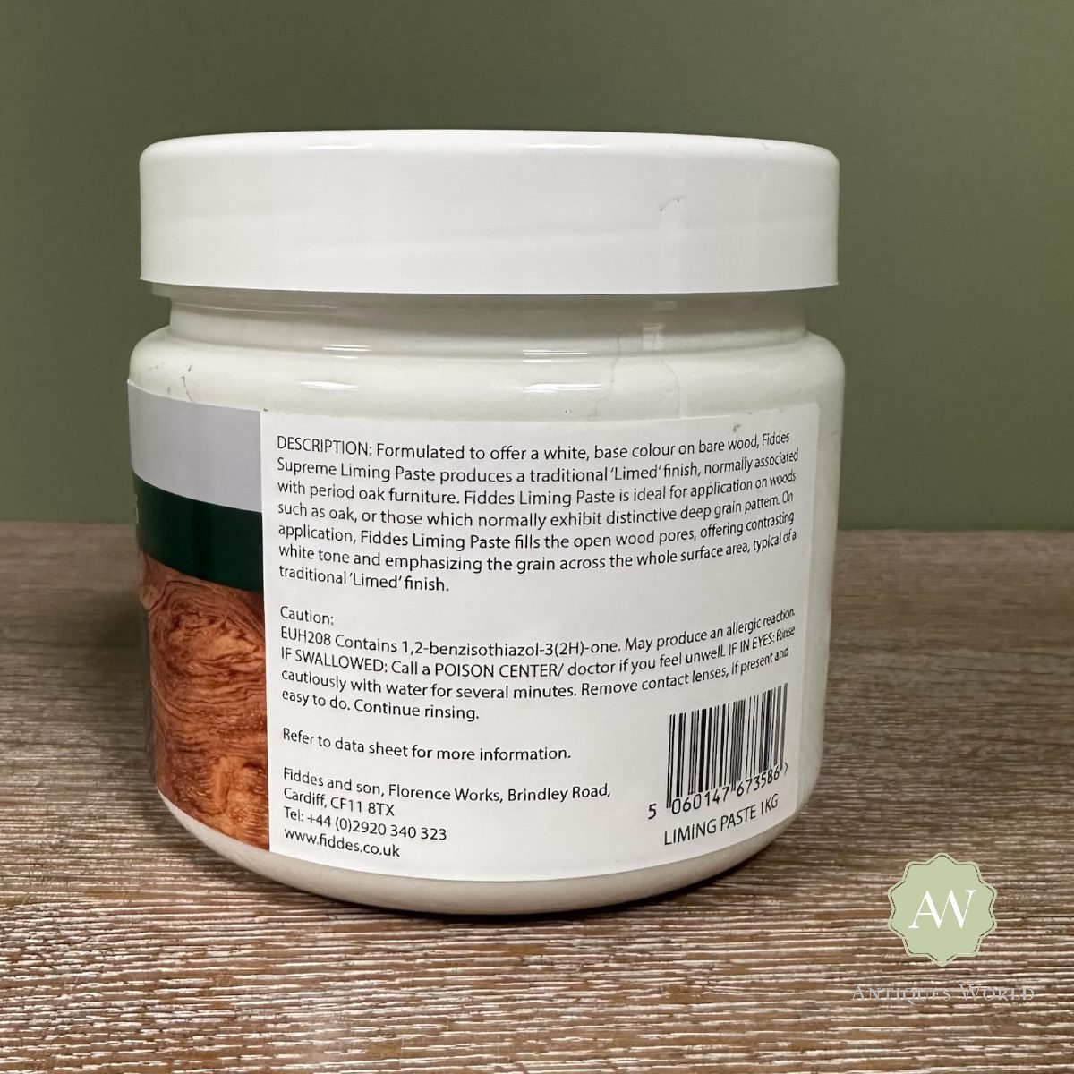 Fiddes Liming Paste - 1KG 7 Fiddes Liming Paste back of tub with label