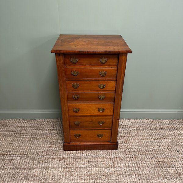 Spectacular Walnut Victorian Antique Wellington Chest