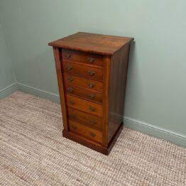 Spectacular Walnut Victorian Antique Wellington Chest