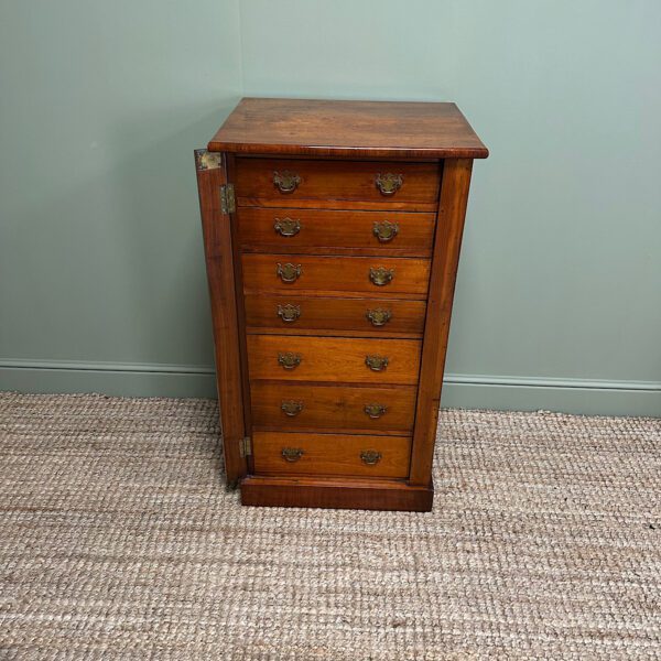 Spectacular Walnut Victorian Antique Wellington Chest