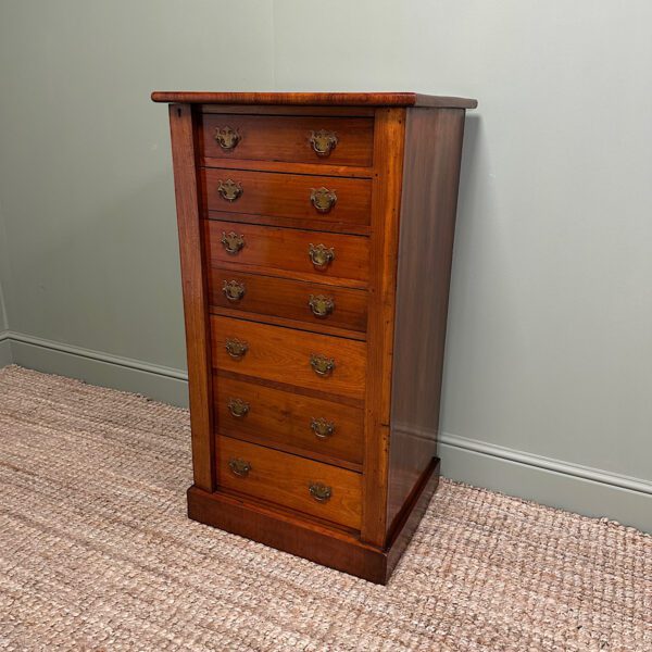 Spectacular Walnut Victorian Antique Wellington Chest