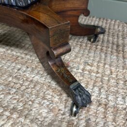 Quality Antique Regency Games Table with Brass Inlay