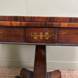 Quality Antique Regency Games Table with Brass Inlay