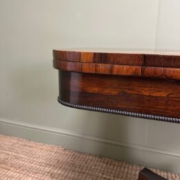 Quality Antique Regency Games Table with Brass Inlay