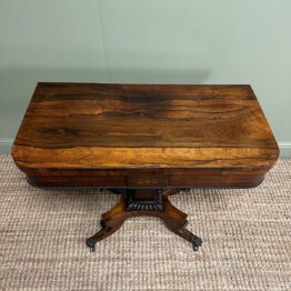Quality Antique Regency Games Table with Brass Inlay