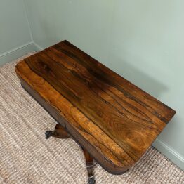 Quality Antique Regency Games Table with Brass Inlay
