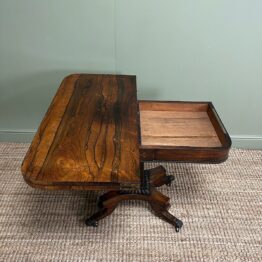 Quality Antique Regency Games Table with Brass Inlay