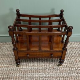 Spectacular Victorian Mahogany Antique Canterbury