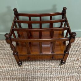 Spectacular Victorian Mahogany Antique Canterbury